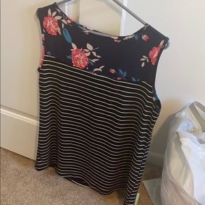 Stripe floral tank top